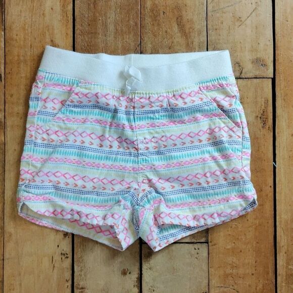 Cherokee Shorts 2T White Neon Design Cotton Spring Summer 90s Y2K Pink - Picture 1 of 6